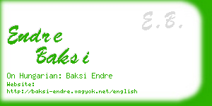 endre baksi business card